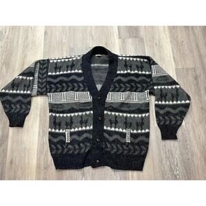 Vintage 80s Tejidos Llama Cardigan Sweater 100% Wool Big Lebowski Size XXL